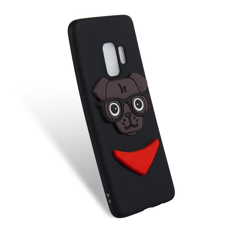 Cute 3D Puppy TPU Soft Back Case for Samsung Galaxy S9 SM-G960 - Black-6