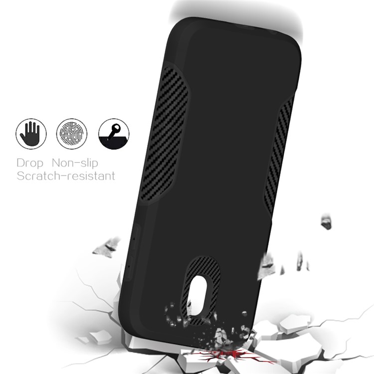 For Samsung Galaxy J5 (2017) EU Version / J5 Pro (2017) Carbon Fiber Texture PC + TPU Hybrid Case - Black-4