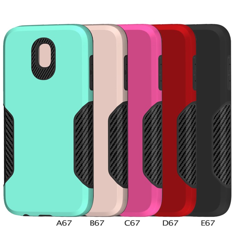 For Samsung Galaxy J5 (2017) EU Version / J5 Pro (2017) Carbon Fiber Texture PC + TPU Hybrid Case - Black-8