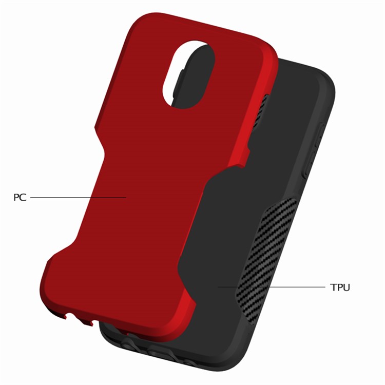Carbon Fiber Texture PC + TPU Hybrid Cover for Samsung Galaxy J5 (2017) EU Version / J5 Pro (2017) - Red-3