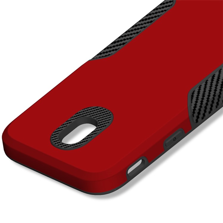 Carbon Fiber Texture PC + TPU Hybrid Cover for Samsung Galaxy J5 (2017) EU Version / J5 Pro (2017) - Red-5