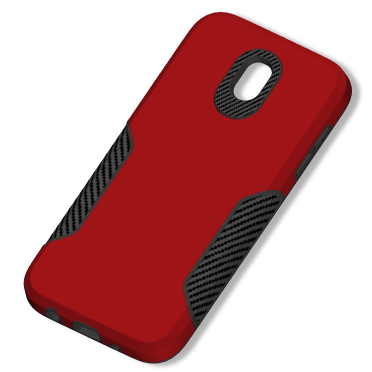 Carbon Fiber Texture PC + TPU Hybrid Cover for Samsung Galaxy J5 (2017) EU Version / J5 Pro (2017) - Red-6