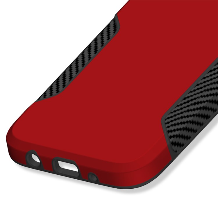 Carbon Fiber Texture PC + TPU Hybrid Cover for Samsung Galaxy J5 (2017) EU Version / J5 Pro (2017) - Red-7