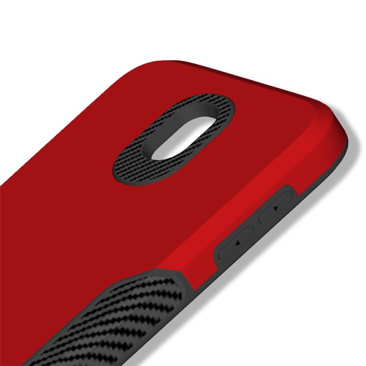Carbon Fiber Texture PC + TPU Hybrid Cover for Samsung Galaxy J5 (2017) EU Version / J5 Pro (2017) - Red-8