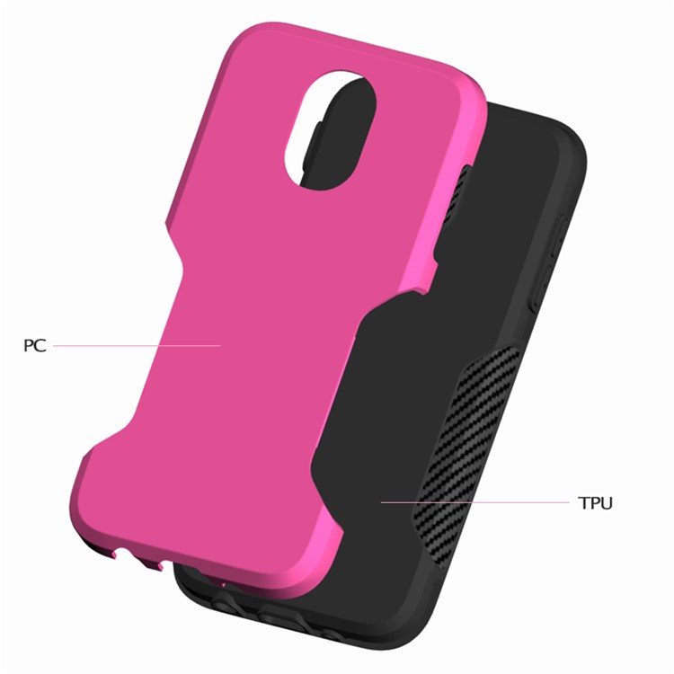 Carbon Fiber Texture PC + TPU Hybrid Phone Shell for Samsung Galaxy J5 (2017) EU Version / J5 Pro (2017) - Rose-3