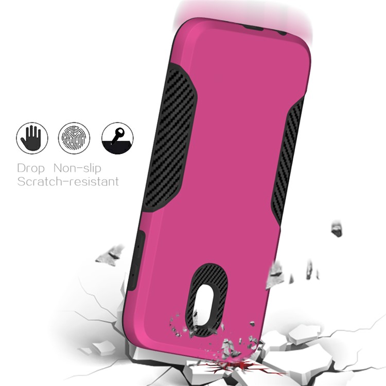 Carbon Fiber Texture PC + TPU Hybrid Phone Shell for Samsung Galaxy J5 (2017) EU Version / J5 Pro (2017) - Rose-4