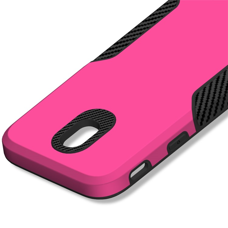 Carbon Fiber Texture PC + TPU Hybrid Phone Shell for Samsung Galaxy J5 (2017) EU Version / J5 Pro (2017) - Rose-5