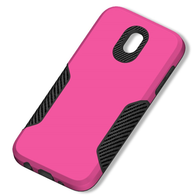Carbon Fiber Texture PC + TPU Hybrid Phone Shell for Samsung Galaxy J5 (2017) EU Version / J5 Pro (2017) - Rose-6