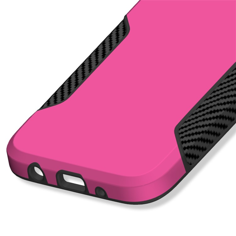Carbon Fiber Texture PC + TPU Hybrid Phone Shell for Samsung Galaxy J5 (2017) EU Version / J5 Pro (2017) - Rose-7
