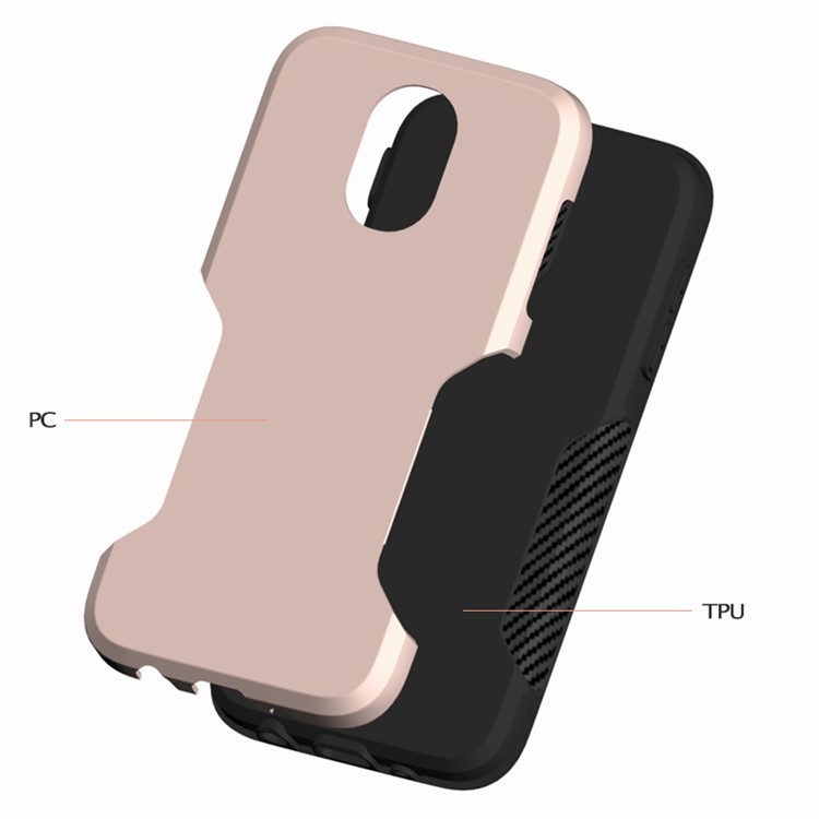 Carbon Fiber Texture PC + TPU Mobile Phone Case for Samsung Galaxy J5 (2017) EU Version / J5 Pro (2017) - Gold-3