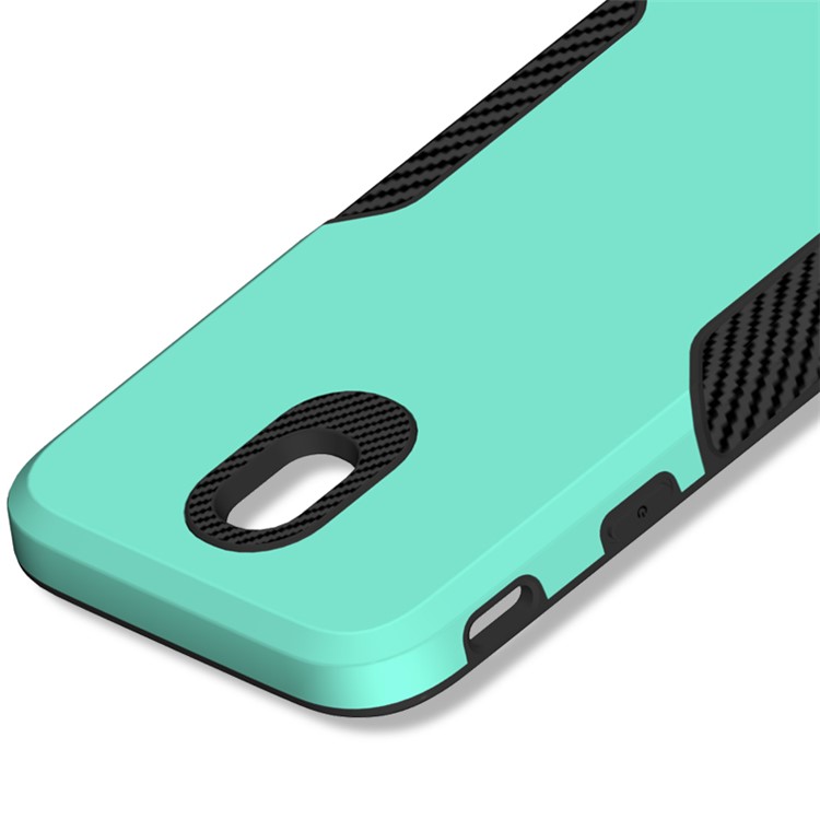 Texture De Fibre De Carbone PC + TPU Hybride Couverture Pour Samsung Galaxy J5 (2017) Version De L'UE / J5 Pro (2017) - Cyan-5