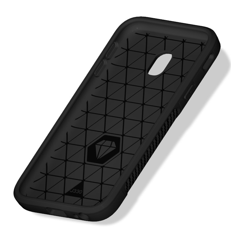Carbon Fiber Texture PC + TPU Back Phone Case for Samsung Galaxy J3 (2017) EU Version / J3 Pro (2017) - Black-4
