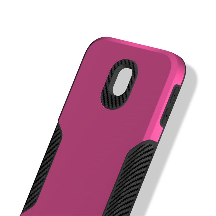 Carbon Fiber Texture PC + TPU Mobile Case for Samsung Galaxy J3 (2017) EU Version / J3 Pro (2017) - Rose-2