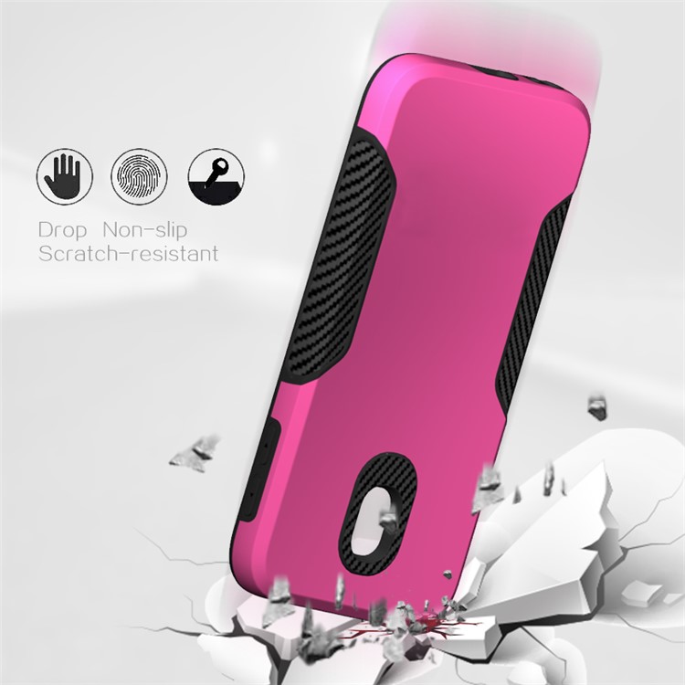 Carbon Fiber Texture PC + TPU Mobile Case for Samsung Galaxy J3 (2017) EU Version / J3 Pro (2017) - Rose-3