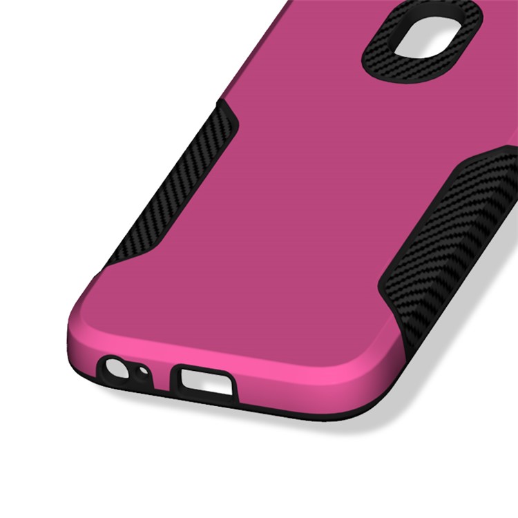 Carbon Fiber Texture PC + TPU Mobile Case for Samsung Galaxy J3 (2017) EU Version / J3 Pro (2017) - Rose-6