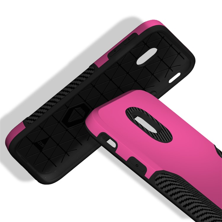 Carbon Fiber Texture PC + TPU Mobile Case for Samsung Galaxy J3 (2017) EU Version / J3 Pro (2017) - Rose-8