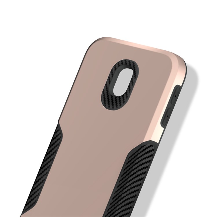Cover Posteriore In Fibra Di Carbonio PC + TPU Per Samsung Galaxy J3 (2017) Versione EU / J3 Pro (2017) - Oro-2