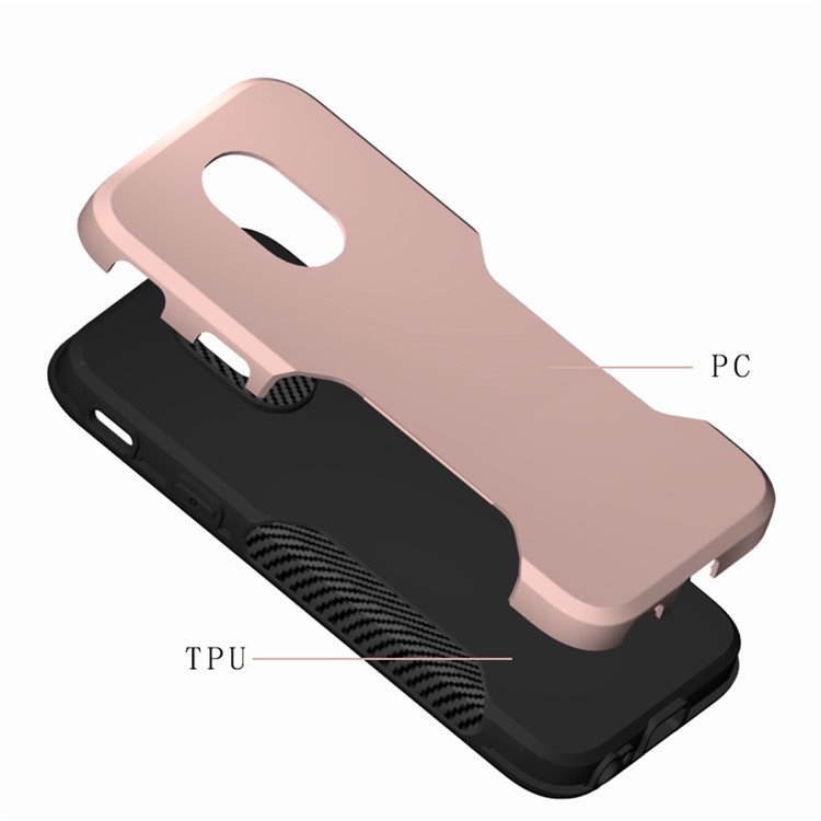 Cover Posteriore In Fibra Di Carbonio PC + TPU Per Samsung Galaxy J3 (2017) Versione EU / J3 Pro (2017) - Oro-5