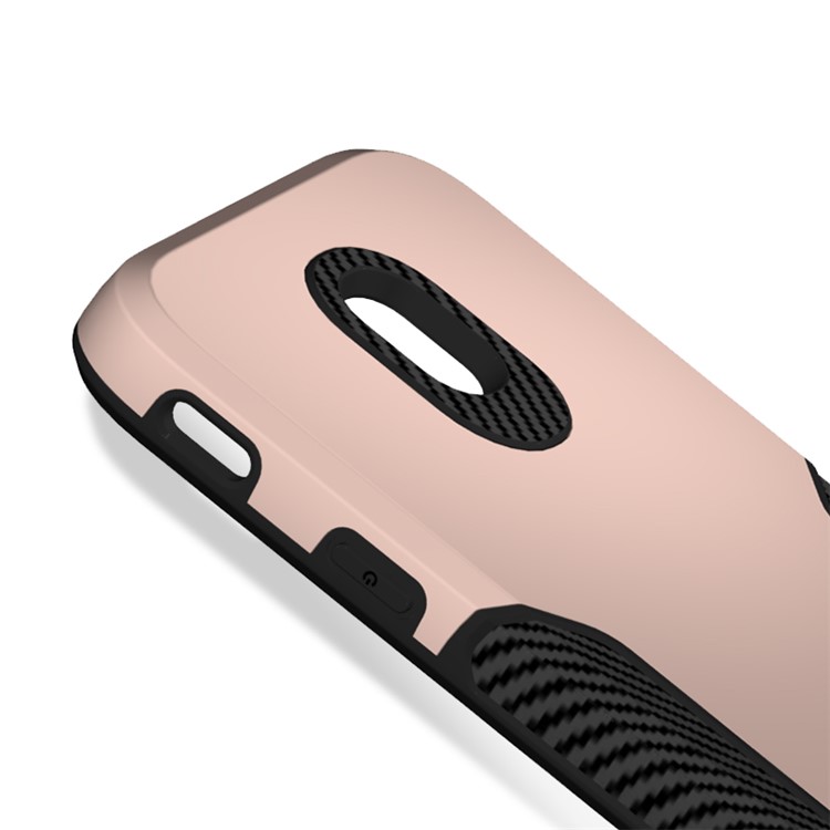 Cover Posteriore In Fibra Di Carbonio PC + TPU Per Samsung Galaxy J3 (2017) Versione EU / J3 Pro (2017) - Oro-6
