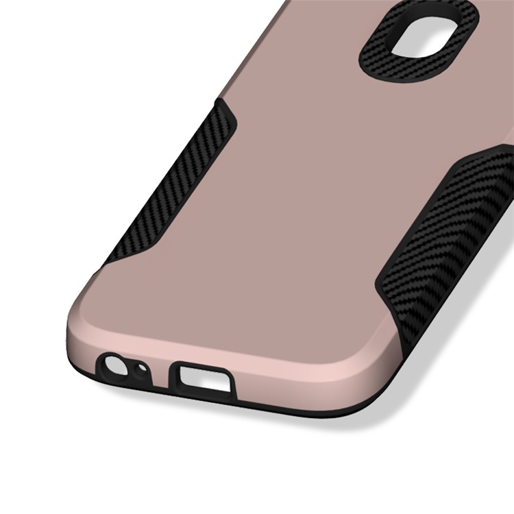 Cover Posteriore In Fibra Di Carbonio PC + TPU Per Samsung Galaxy J3 (2017) Versione EU / J3 Pro (2017) - Oro-7