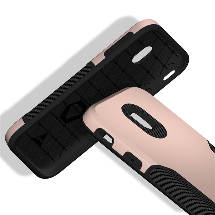 Cover Posteriore In Fibra Di Carbonio PC + TPU Per Samsung Galaxy J3 (2017) Versione EU / J3 Pro (2017) - Oro-9