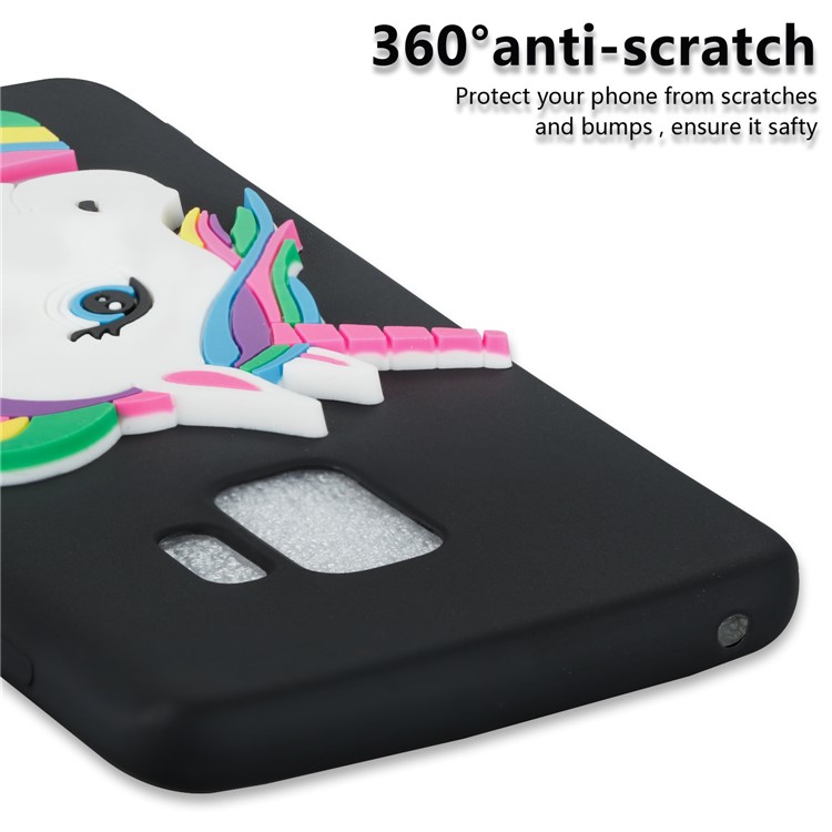 Lovely 3D Unicorn Pattern Soft TPU Case for Samsung Galaxy S9 G960 - Black-2