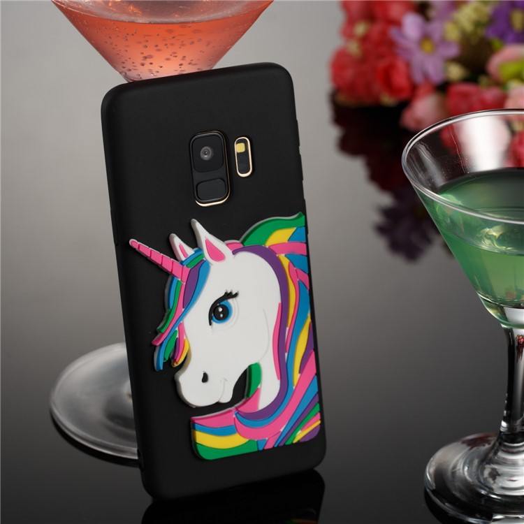 Lovely 3D Unicorn Pattern Soft TPU Case for Samsung Galaxy S9 G960 - Black-4