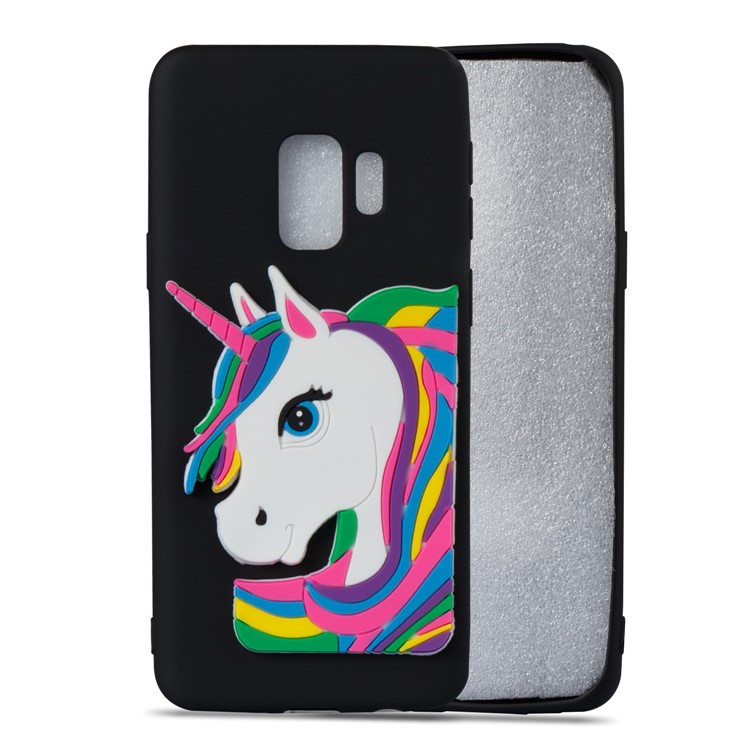Lovely 3D Unicorn Pattern Soft TPU Case for Samsung Galaxy S9 G960 - Black-5