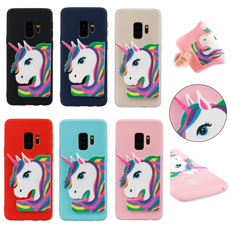 Lovely 3D Unicorn Pattern Soft TPU Case for Samsung Galaxy S9 G960 - Black-7