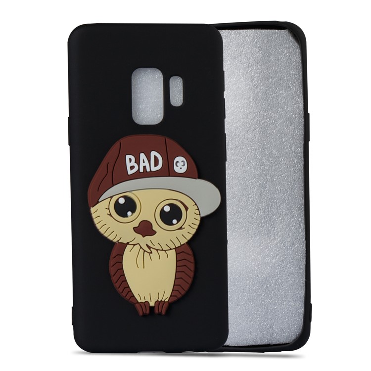 Cute 3D Male Owl Pattern TPU Case for Samsung Galaxy S9 G960 - Black-5