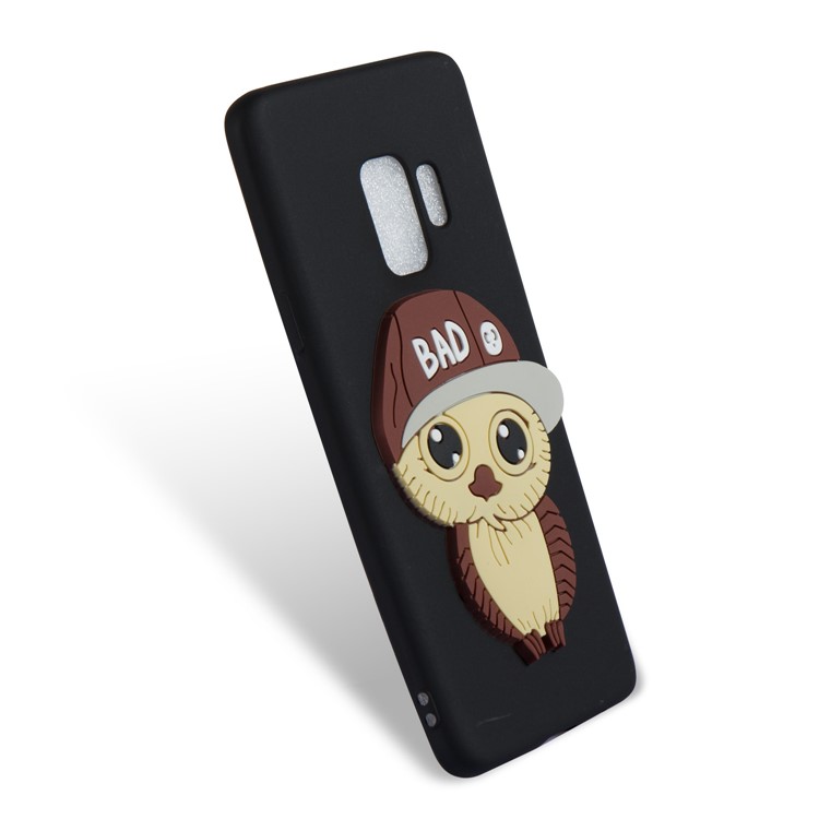 Cute 3D Male Owl Pattern TPU Case for Samsung Galaxy S9 G960 - Black-6