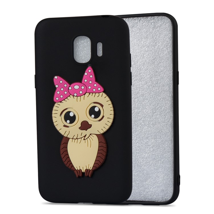Lovely 3D Owl with Bowknot Pattern TPU Case for Samsung Galaxy J2 Pro 2018 - Black-3