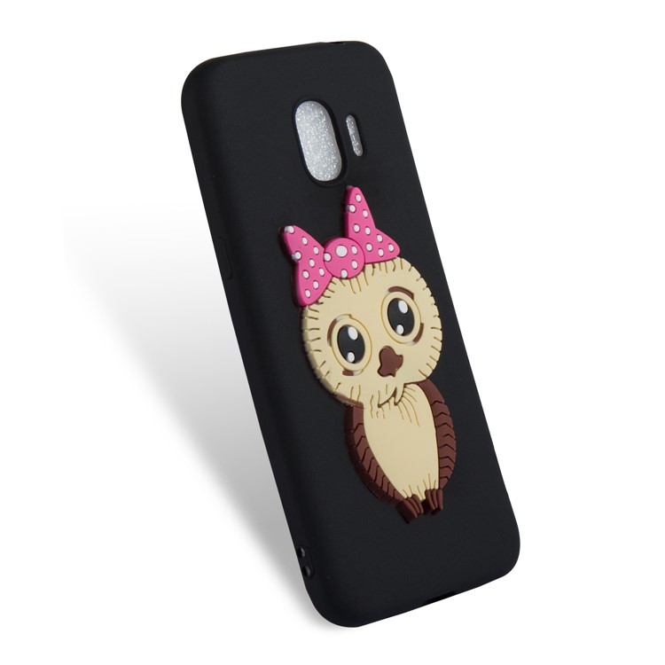 Lovely 3D Owl with Bowknot Pattern TPU Case for Samsung Galaxy J2 Pro 2018 - Black-4