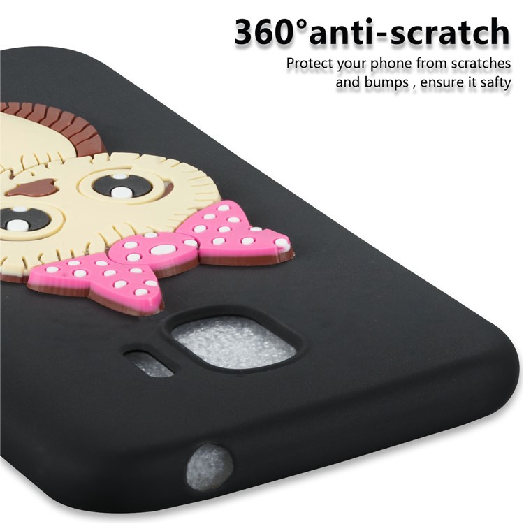Lovely 3D Owl with Bowknot Pattern TPU Case for Samsung Galaxy J2 Pro 2018 - Black-5