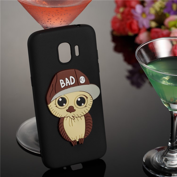 Cute 3D Owl with Cap Pattern TPU Case for Samsung Galaxy J2 Pro 2018 - Black-3