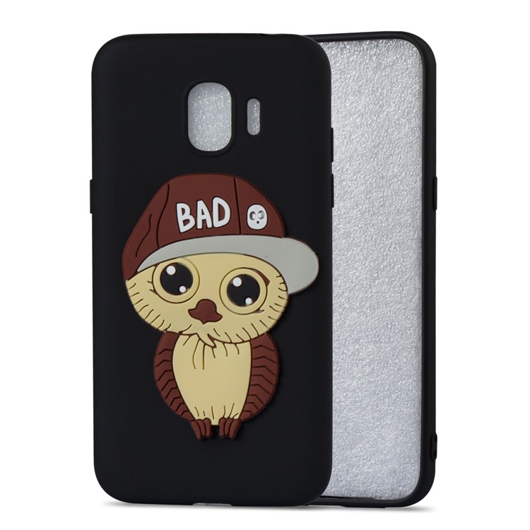 Cute 3D Owl with Cap Pattern TPU Case for Samsung Galaxy J2 Pro 2018 - Black-4