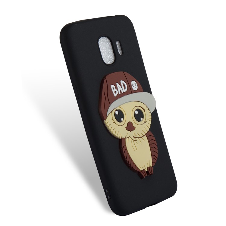 Cute 3D Owl with Cap Pattern TPU Case for Samsung Galaxy J2 Pro 2018 - Black-5