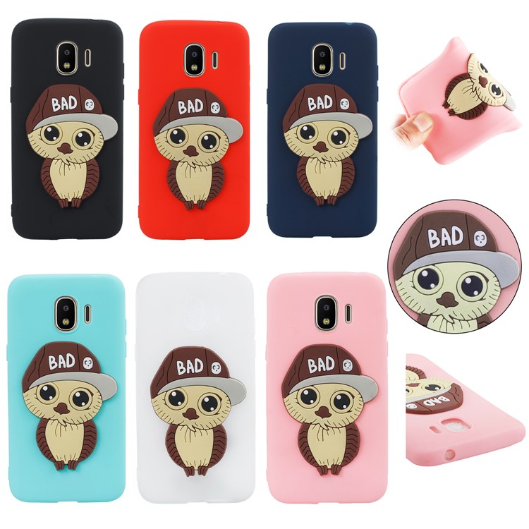Cute 3D Owl with Cap Pattern TPU Case for Samsung Galaxy J2 Pro 2018 - Black-7