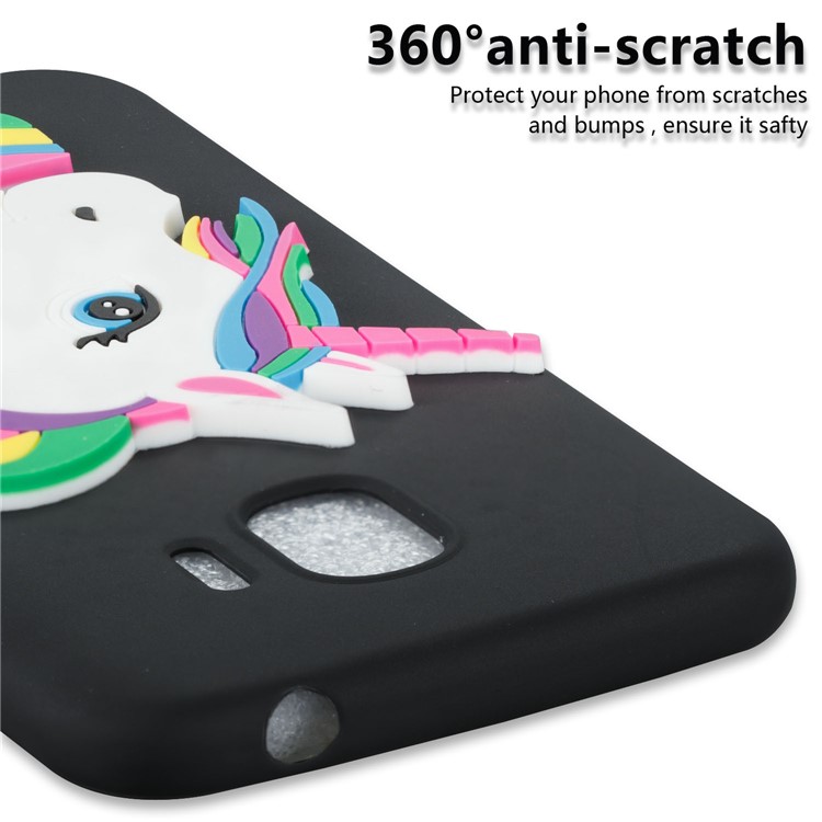 Adorable 3D Unicorn Pattern Soft TPU Case for Samsung Galaxy J2 Pro 2018 - Black-2