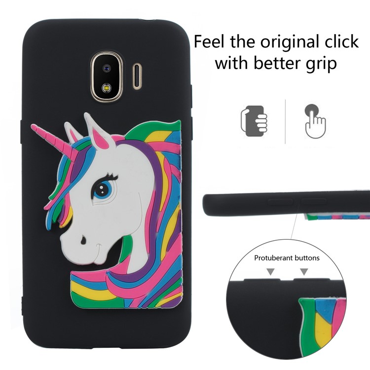 Adorable 3D Unicorn Pattern Soft TPU Case for Samsung Galaxy J2 Pro 2018 - Black-3
