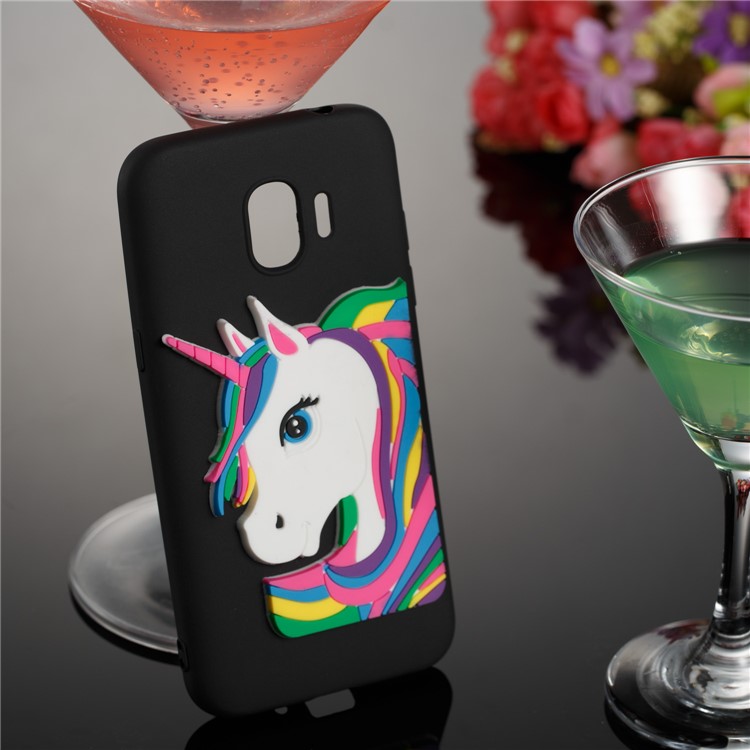 Adorable 3D Unicorn Pattern Soft TPU Case for Samsung Galaxy J2 Pro 2018 - Black-4