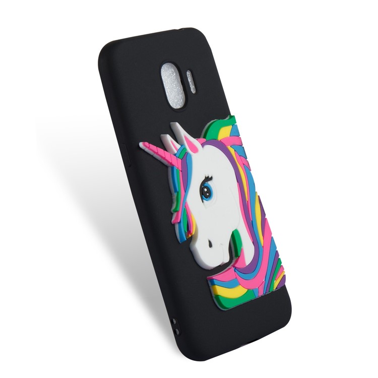 Adorable 3D Unicorn Pattern Soft TPU Case for Samsung Galaxy J2 Pro 2018 - Black-6