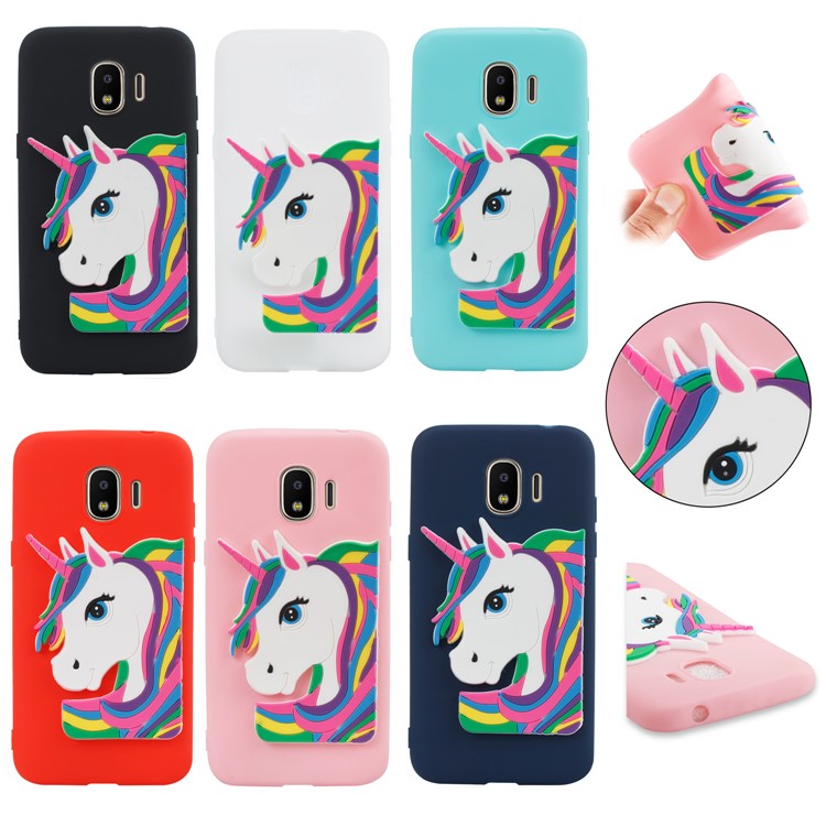 Adorable 3D Unicorn Pattern Soft TPU Case for Samsung Galaxy J2 Pro 2018 - Black-7