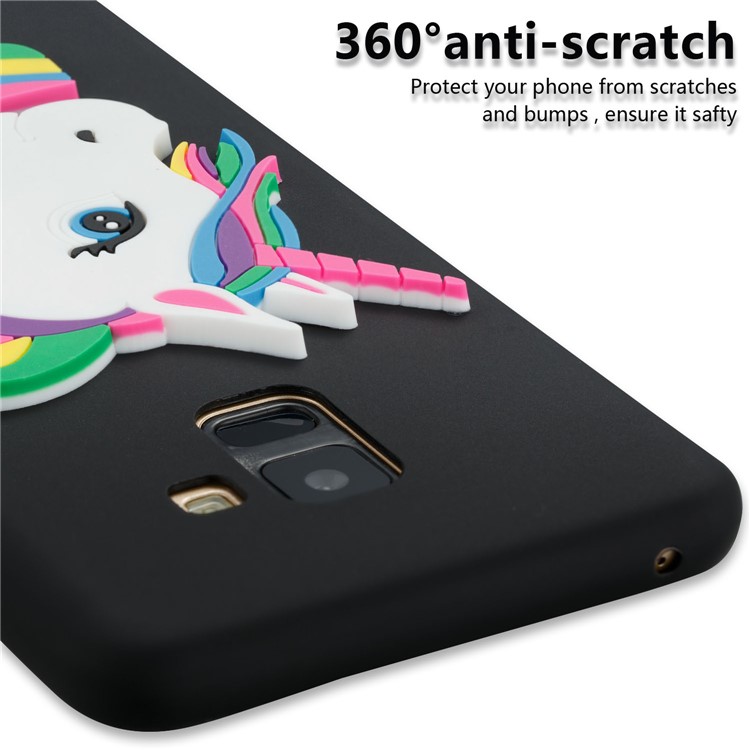 Lovely 3D Unicorn Pattern TPU Case for Samsung Galaxy A8+ (2018) - Black-2