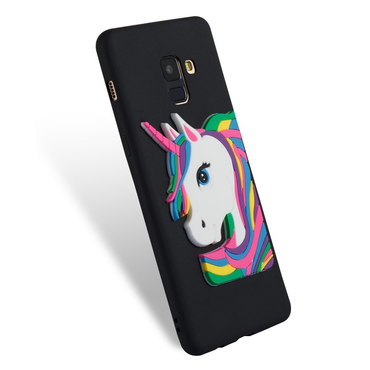 Lovely 3D Unicorn Pattern TPU Case for Samsung Galaxy A8+ (2018) - Black-5