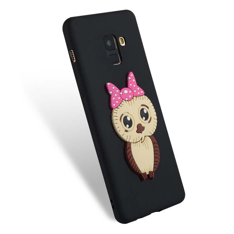 Lovely 3D Owl with Bowknot Pattern TPU Case for Samsung Galaxy A8+ (2018) - Black-5