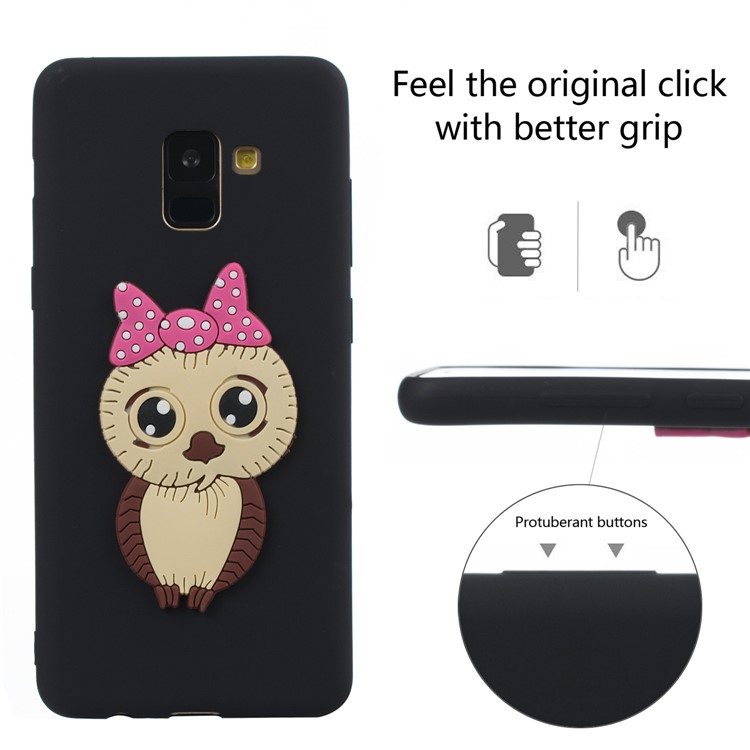 Lovely 3D Owl with Bowknot Pattern TPU Case for Samsung Galaxy A8+ (2018) - Black-6