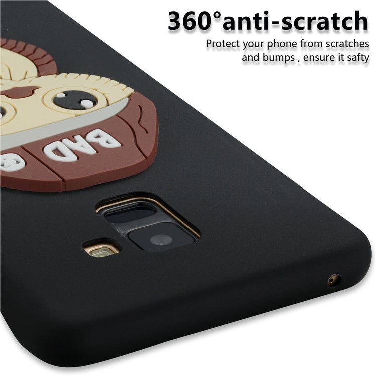 Cute 3D Owl with Cap Pattern TPU Case for Samsung Galaxy A8+ (2018) - Black-3