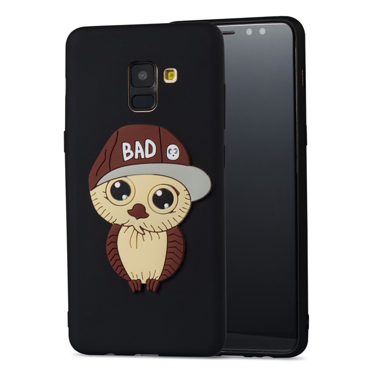 Cute 3D Owl with Cap Pattern TPU Case for Samsung Galaxy A8+ (2018) - Black-5