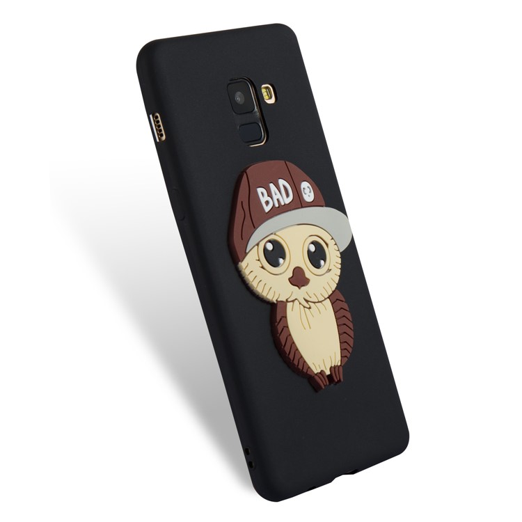 Cute 3D Owl with Cap Pattern TPU Case for Samsung Galaxy A8+ (2018) - Black-6